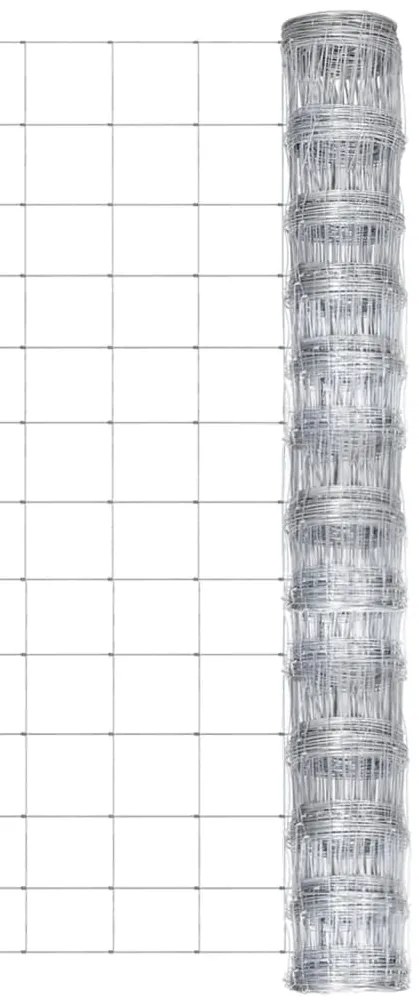 Cerca de jardim 50x1,25 m aço galvanizado prateado