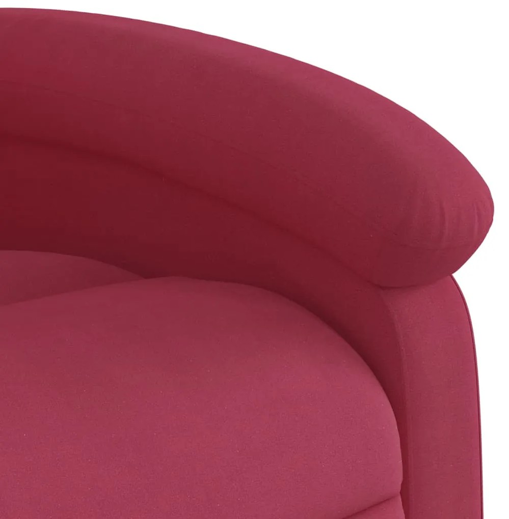 Poltrona de massagens reclinável elétrica veludo vermelho tinto