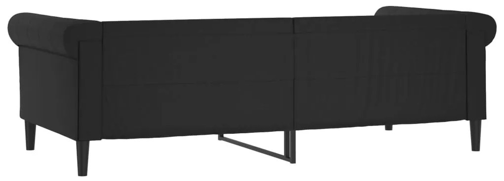 Sofá-cama 90x190 cm couro artificial preto