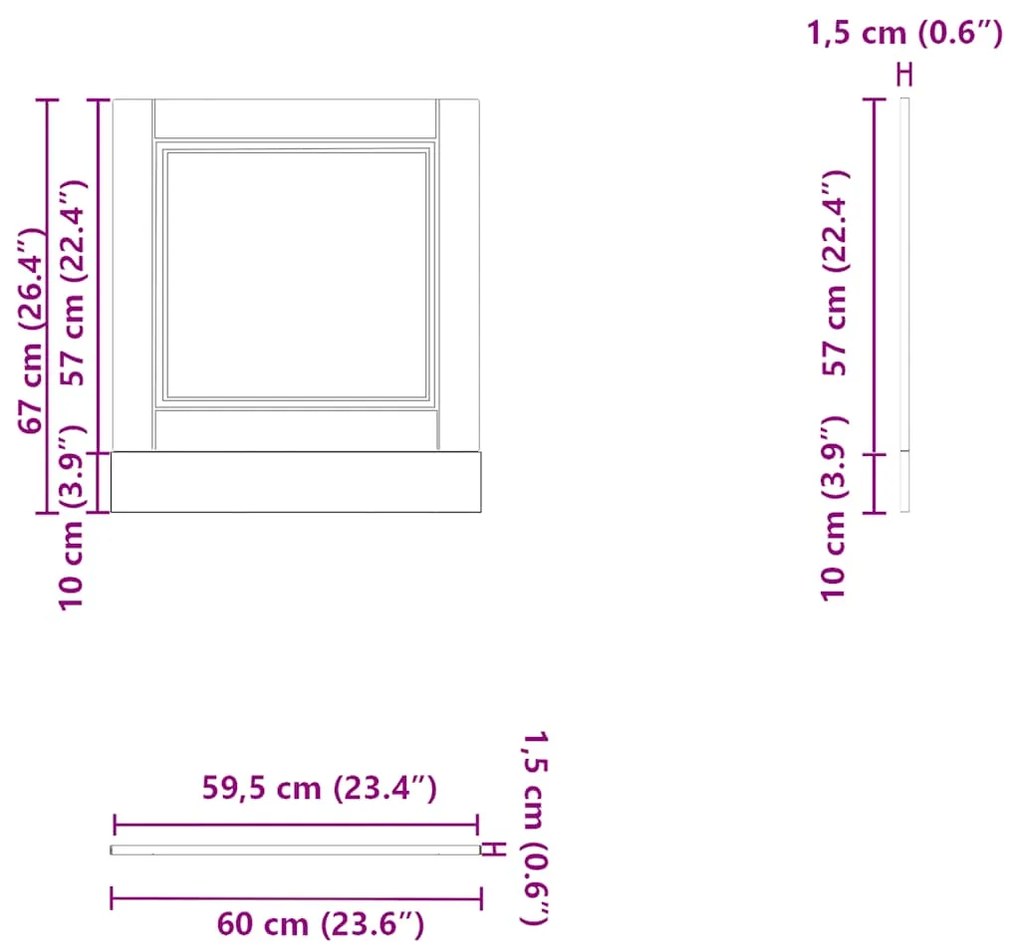 Painel máquina lavar louça Porto cinzento sonoma 60x1,5x67 cm