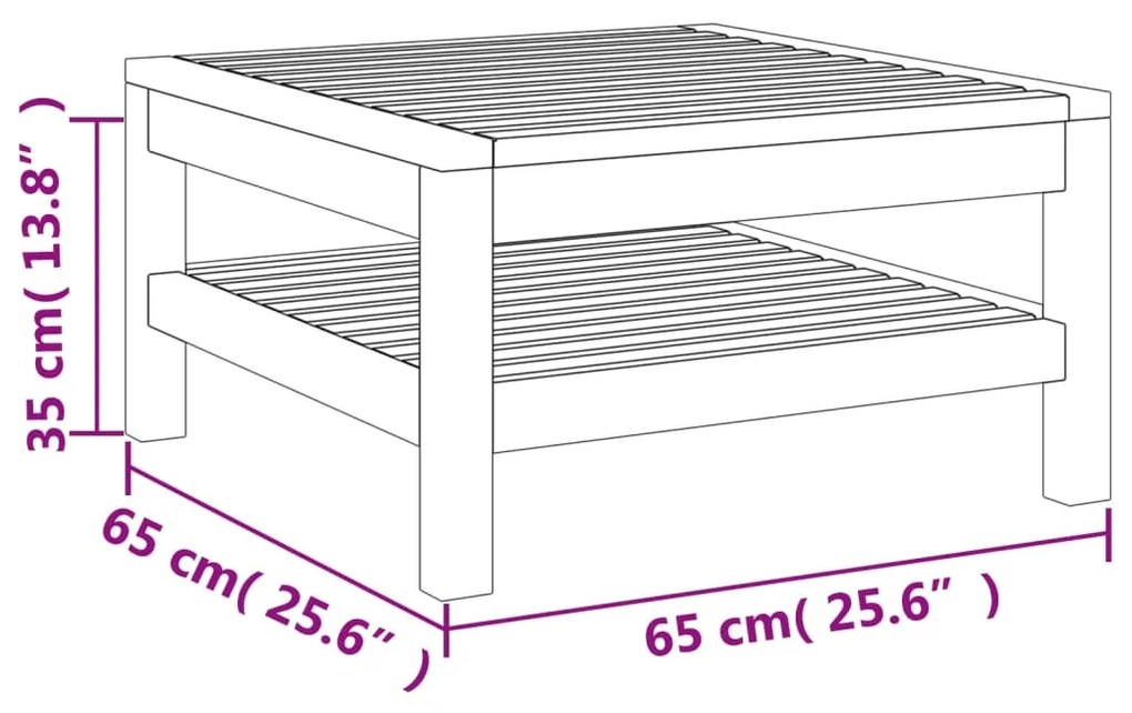 Mesa de centro 65x65x35 cm madeira de acácia maciça