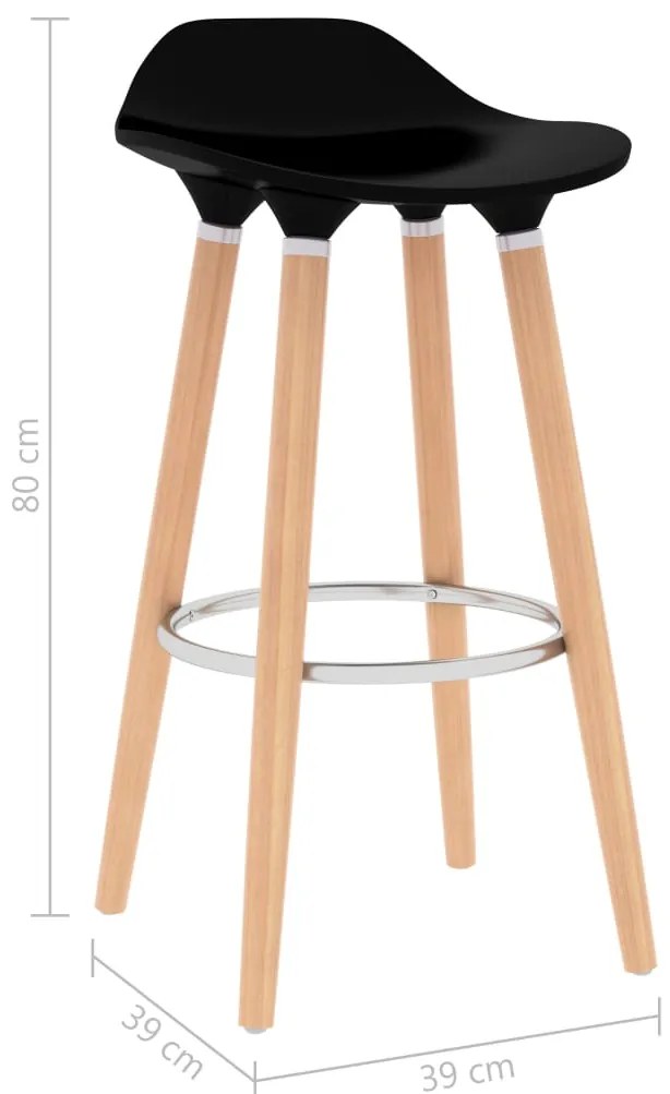 Bancos de bar 2 pcs preto