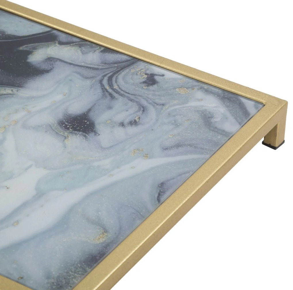 MESA APOIO GLAM 40X35X60 CM DOURADA E MULTICOLORIDA
