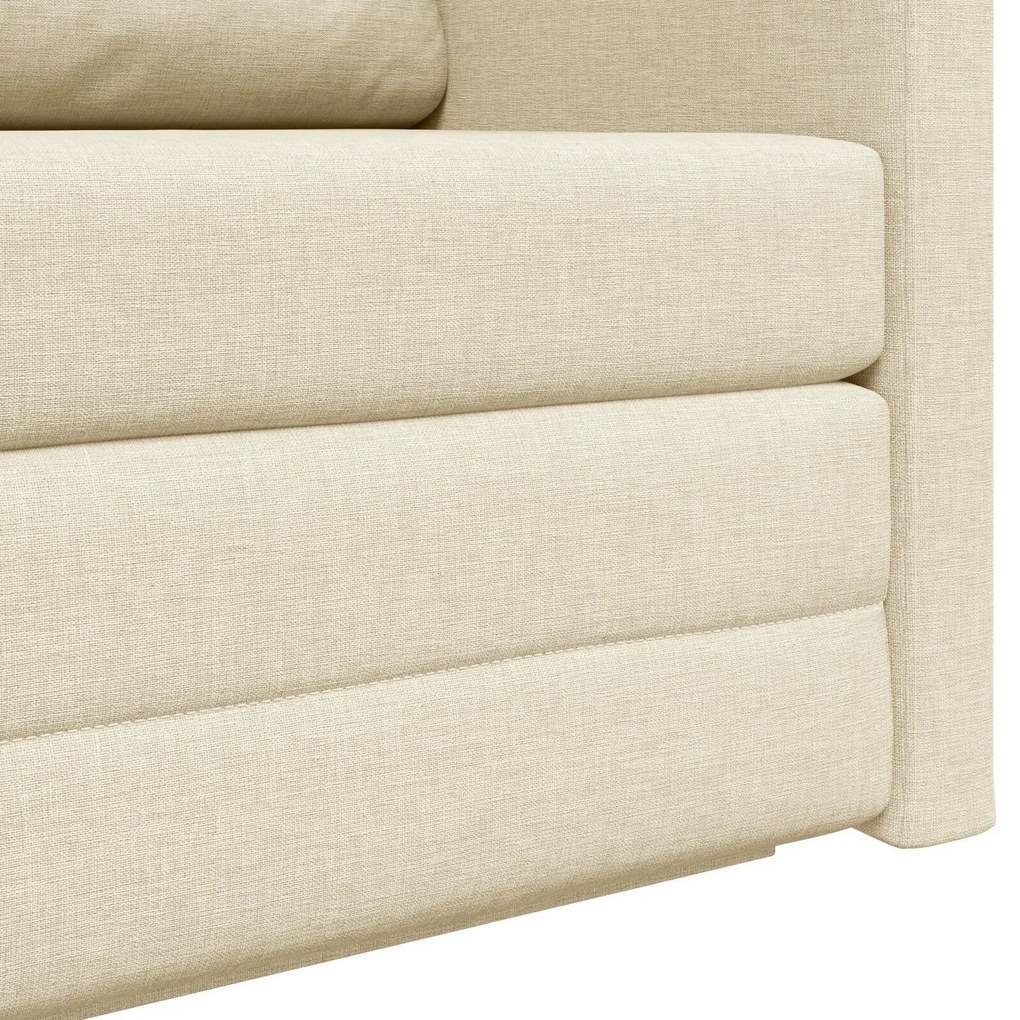 Sofá-Cama 2 em 1 Creme 124x71x78 cm Tecido
