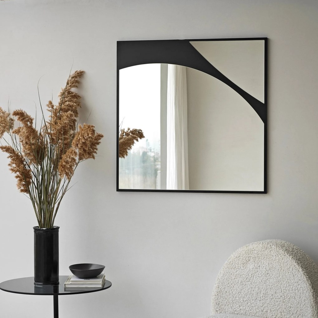 Espelho Abstract – Preto – 70 x 70 cm