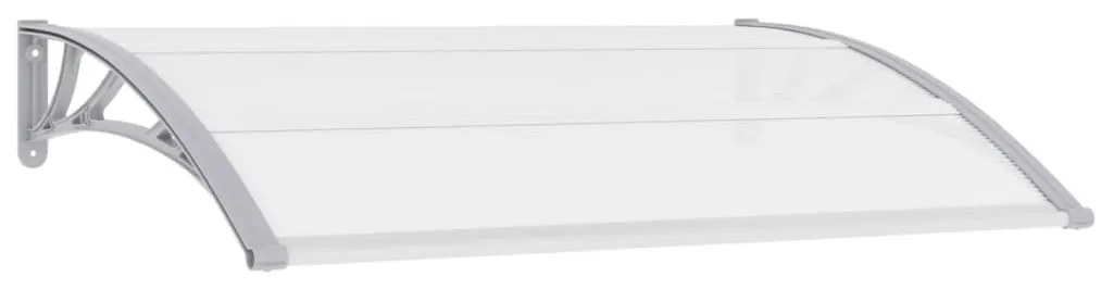 144819 vidaXL Toldo para porta 150x80 cm PC cinzento e transparente