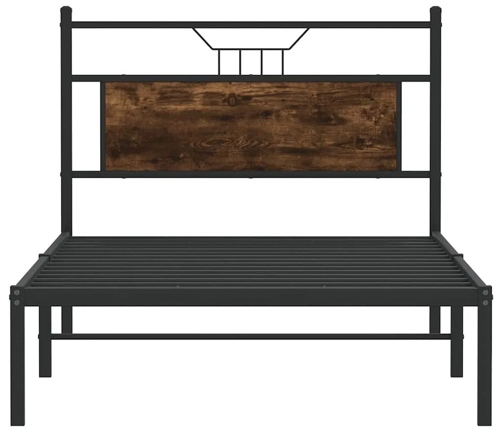 Estrutura de cama sem colchão 107x203 cm carvalho fumado