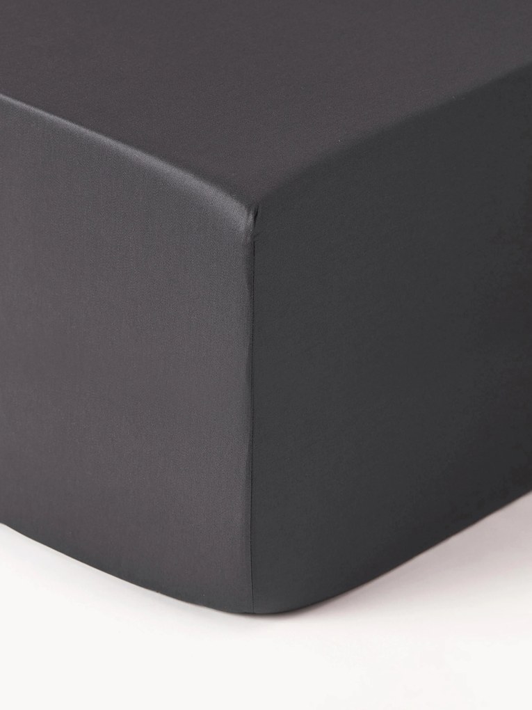 Lençol para cama de casal em cetim de algodão com elástico Premium