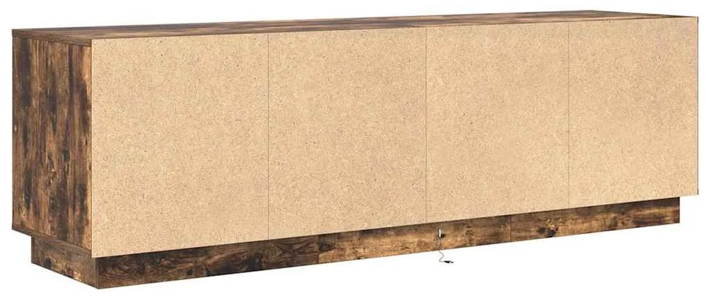 Móvel de TV com luzes LED 160,5x41x50 cm carvalho fumado