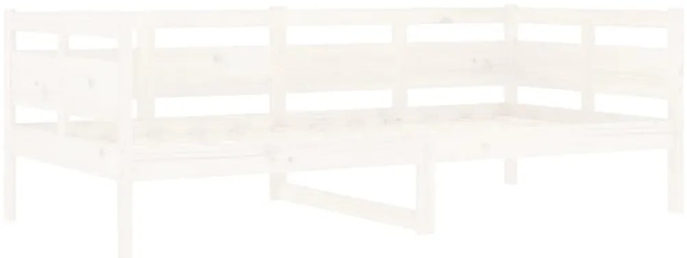 Sofá-cama 90x190 cm madeira de pinho maciça branco