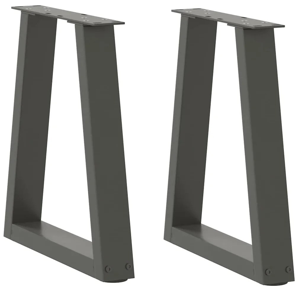 vidaXL Pés para mesa de centro em V, 2 peças, antracite, 28x(42-43,3) cm, aço