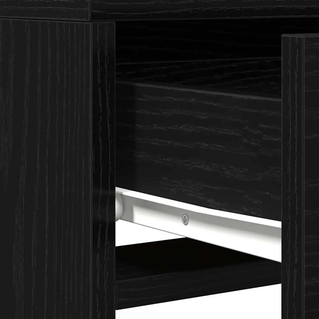 Mesa de Maquiagem vidaXL com Luzes LED Preto e Carvalho 50x41x140 cm