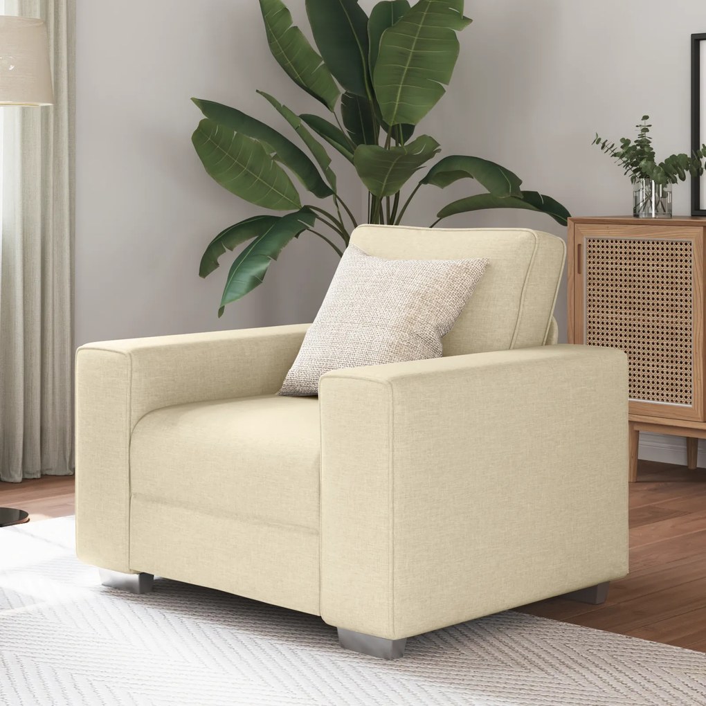 Poltrona vidaXL Creme 59 cm em Tecido