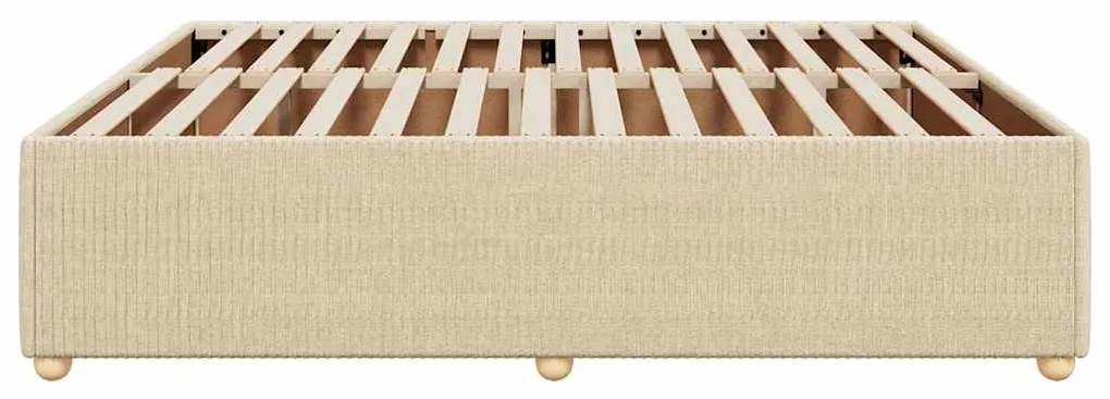 Estrutura de cama sem colchão 180x200 cm tecido cor creme