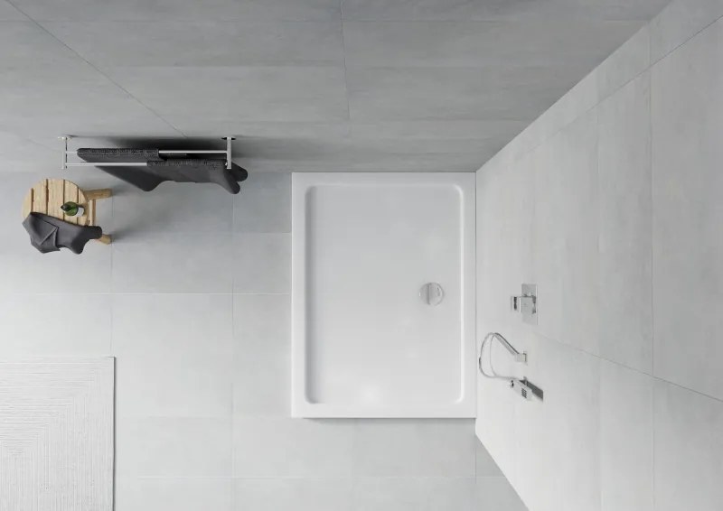 Mexen Flat base de duche retangular slim 100 x 90 cm, branco, sifão cromado - 40109010