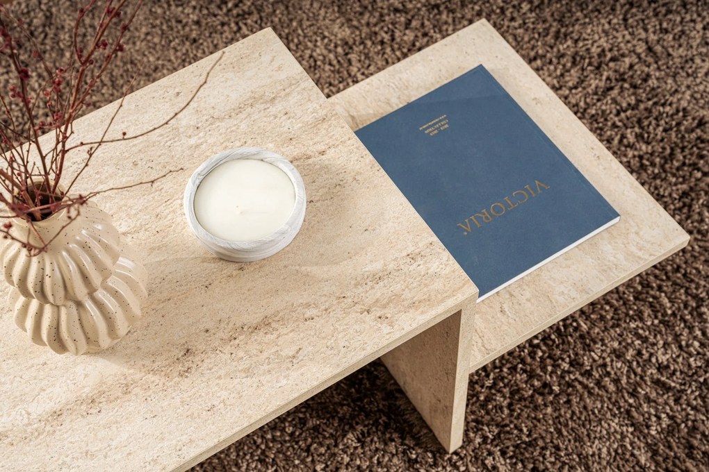 Mesa de Centro Harmony – Travertine – 80 cm x 40 cm x 40 cm