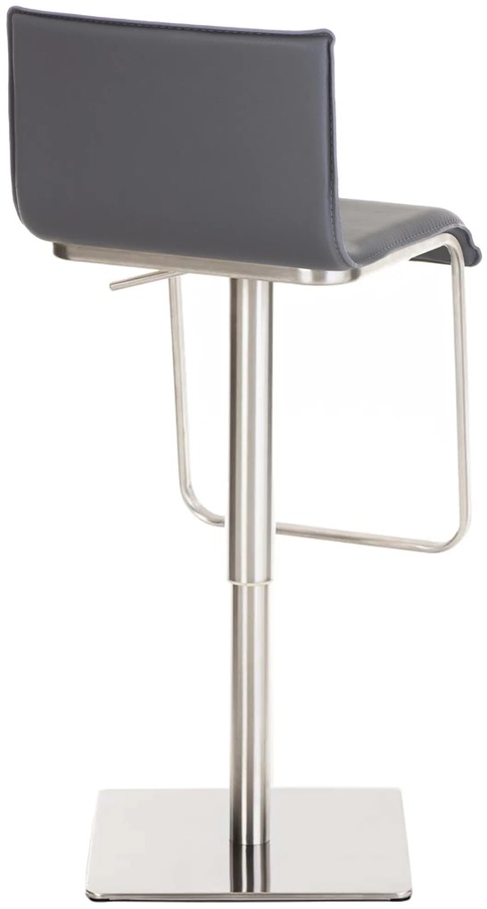 Banco de bar Limon em couro sintético 39 x 80-103 x 46 cm Cinzento