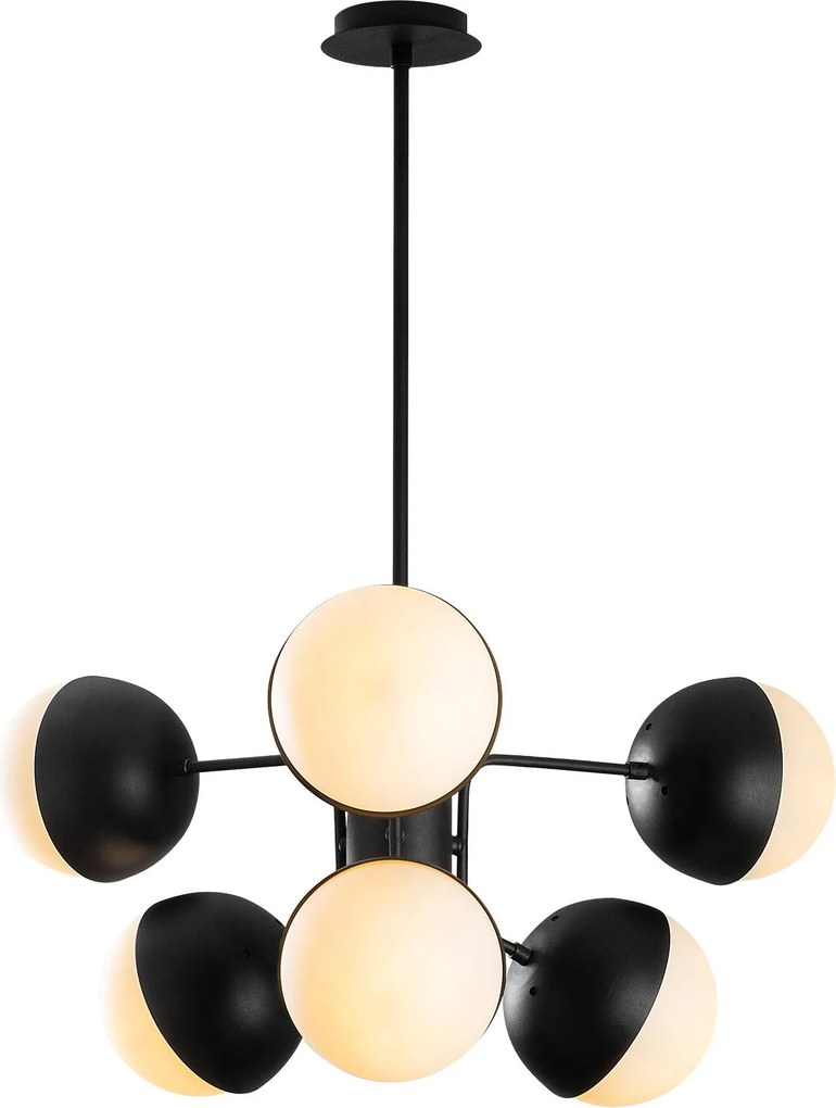 Candeeiro de Teto Karsor – Preto e Branco – 64 x 64 cm