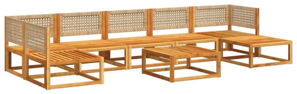 8 pcs conjunto de sofás de jardim com almofadões acácia maciça