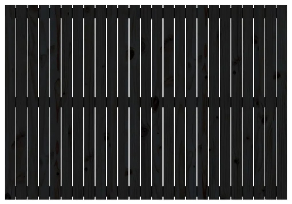 Cabeceira de parede 159,5x3x110cm madeira de pinho maciça preto