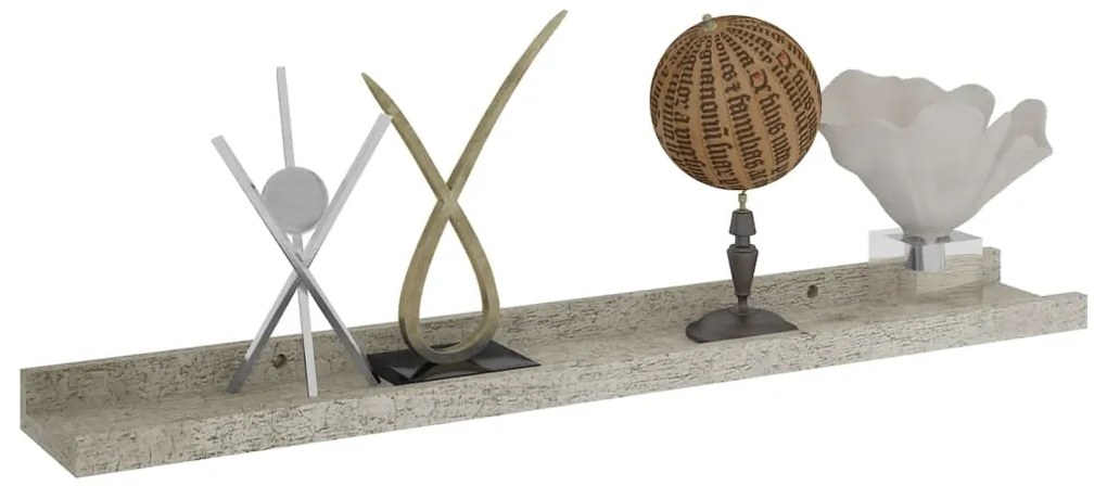 Prateleiras de parede 2 pcs 60x9x3 cm cinzento cimento
