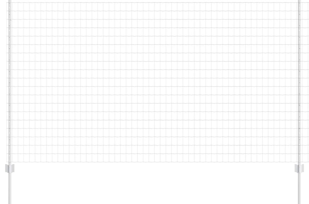 vidaXL Cerca e Poste Prateado 1,4 x 10 m Aço