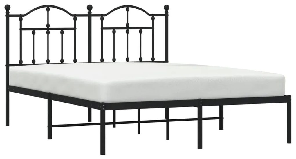 Estrutura de cama com cabeceira 140x200 cm metal preto