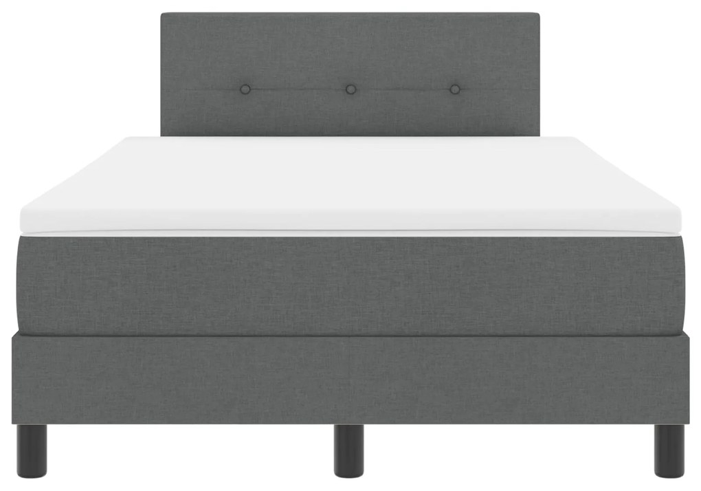 Cama Box Spring com Colchão Cinza Escuro 120x190 cm Tecido