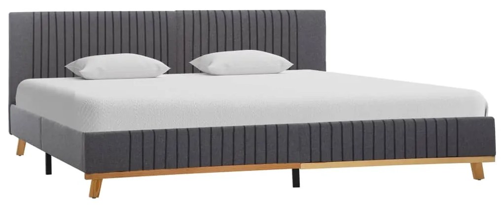 vidaXL Estrutura de cama 160x200 cm tecido cinzento-claro