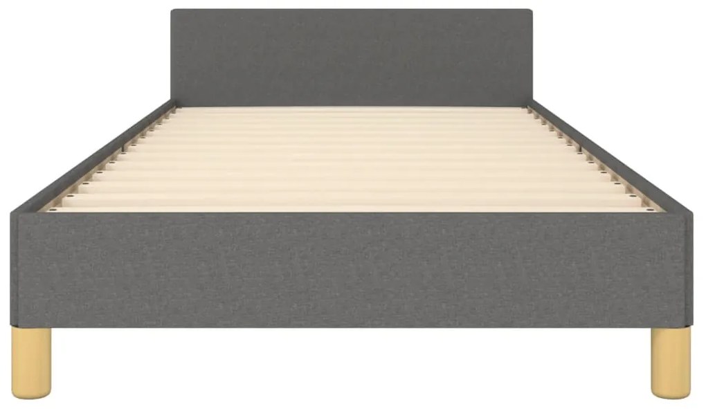 Estrutura de cama sem colchão 90x200 cm tecido cinzento-escuro