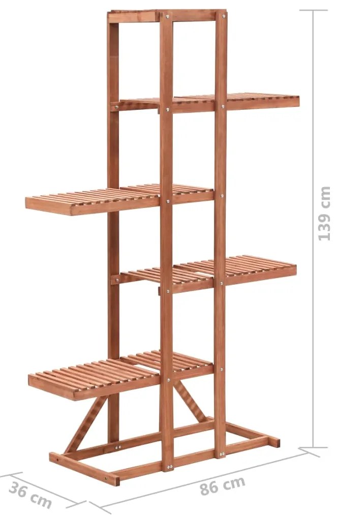 Suporte para plantas madeira de cedro 86x36x139 cm
