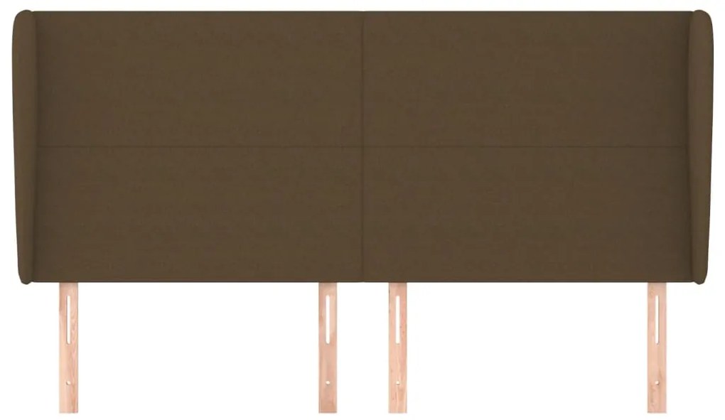 Cabeceira cama c/ abas tecido 163x23x118/128 cm castanho-escuro