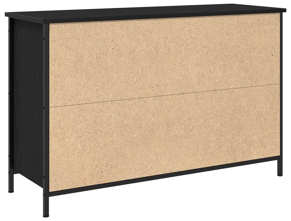 Cabinet de TV Carvalho Negro 101x35x65 cm Madeira Derivada e Aço