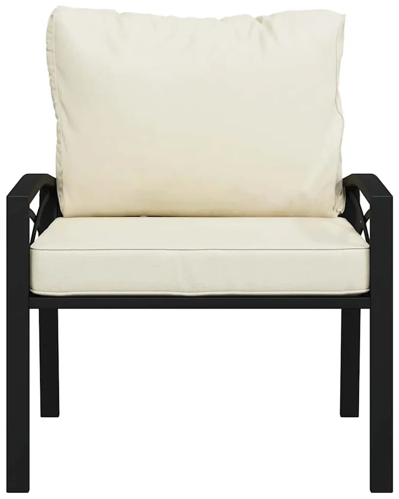 Cadeira de jardim com almofadões cor areia 68x76x79 cm aço