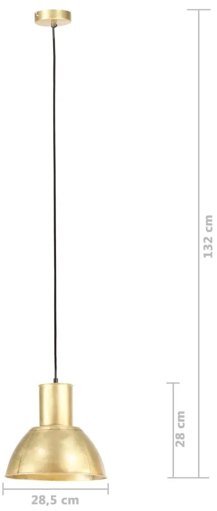 Candeeiro suspenso redondo 25 W 28,5 cm E27 bronze