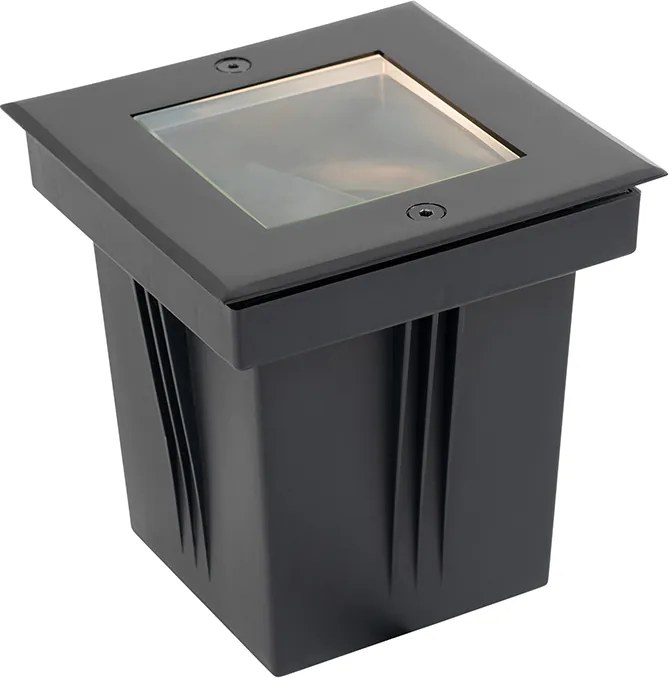 Conjunto de 4 focos de chão modernos pretos ajustáveis IP65 - Oneon