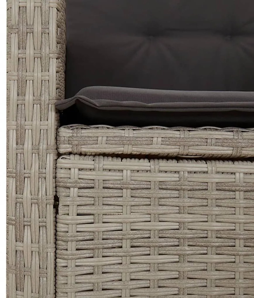 5 pcs conjunto de jantar p/ jardim c/ almofadões cinzento claro