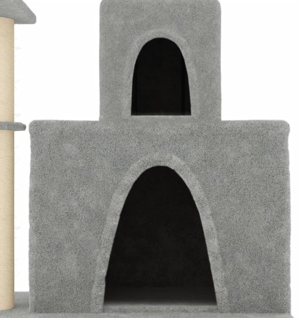 Árvore p/ gatos c/ postes arranhadores sisal 83 cm cinza-claro