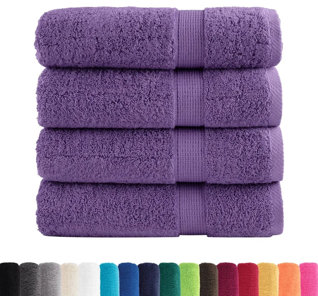 Toalhas de mãos premium SOLUND 4 pcs 50x100 cm 600 gsm roxo