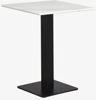 Square Bar Table In Livanto Natural Stone 70 X 70 Cm & Mármore Branco Guangxi - Preto - Sklum