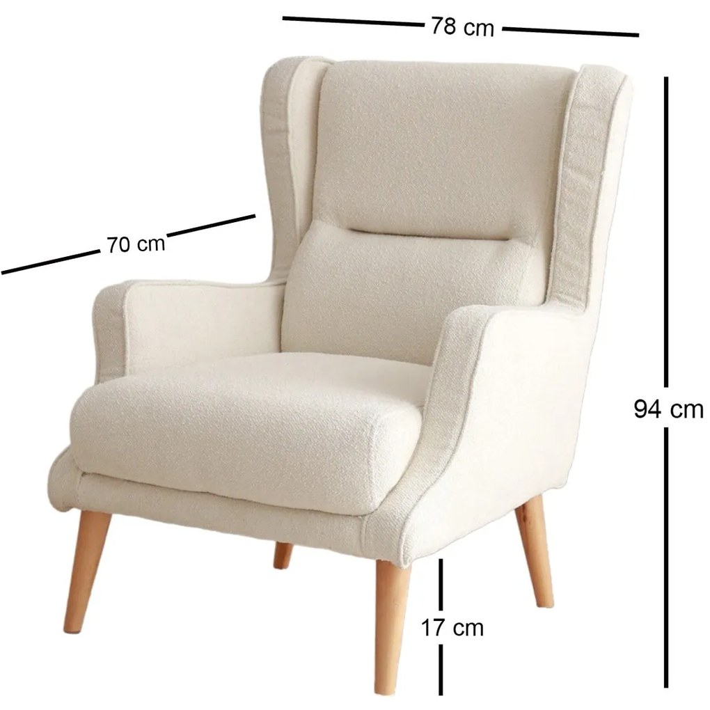 Cadeirão Klam – Creme – 78x94x70 cm
