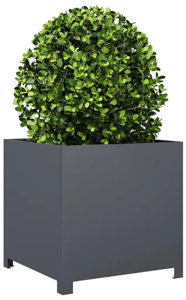 Vaso/floreira de jardim 50x50x50 cm aço antracite