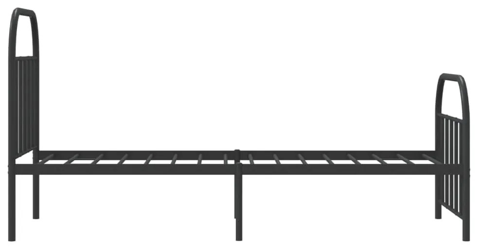 Estrutura de cama com cabeceira e pés 80x200 cm metal preto