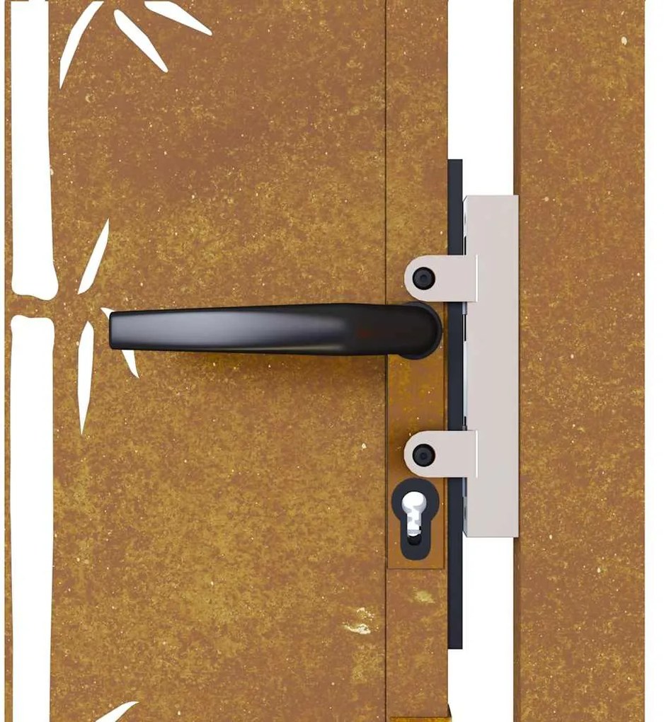 Portão de jardim 105x155 cm aço corten design bambu