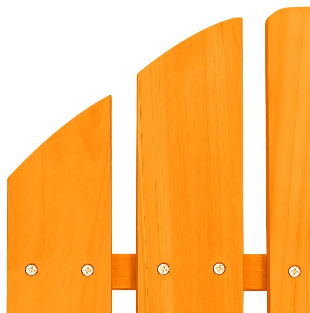 Cadeira Adirondack p/ jardim com otomano abeto maciço laranja