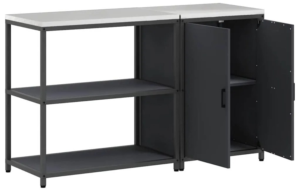 Conjunto de Armazenamento de Cozinha 2 pcs Cinzento-escuro