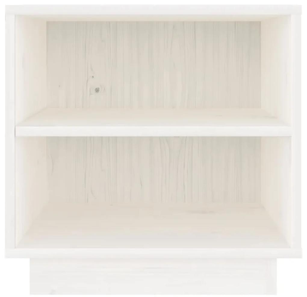 Mesa de cabeceira 40x34x40 cm madeira de pinho maciça branco