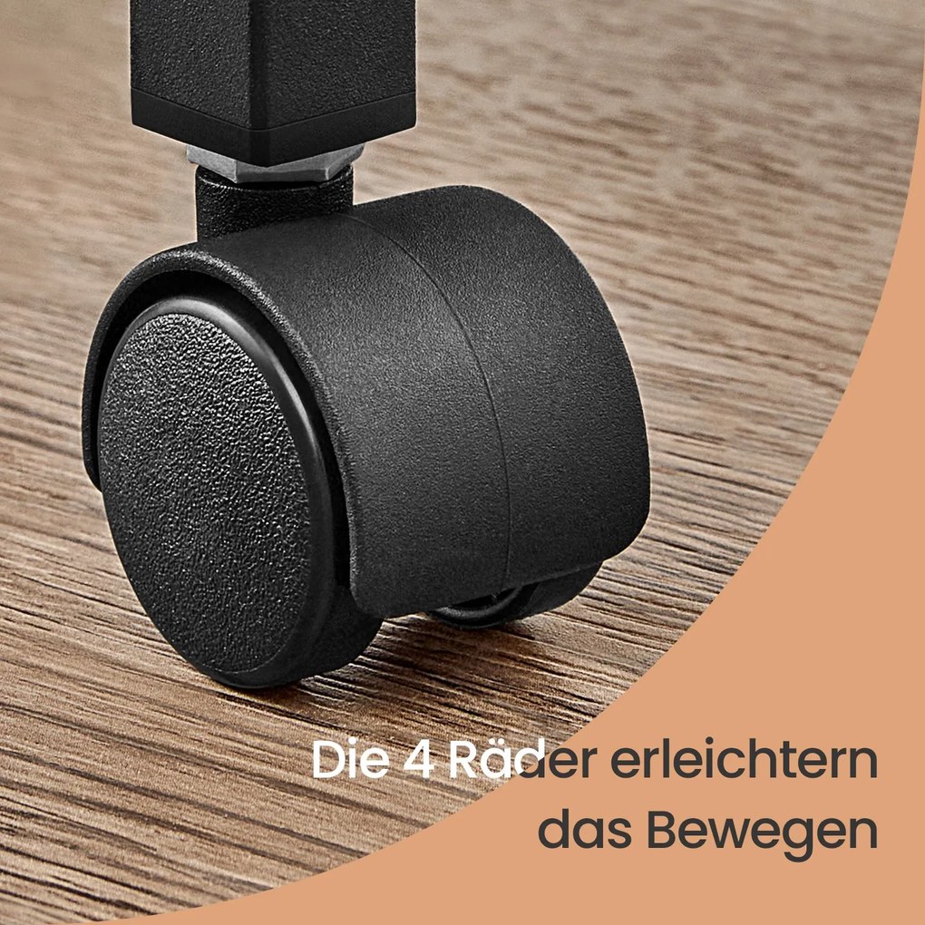 Carrinho cozinha 4 níveis estreito com rodas 22 x 45,4 x 77 cm castanho Vintage + preto