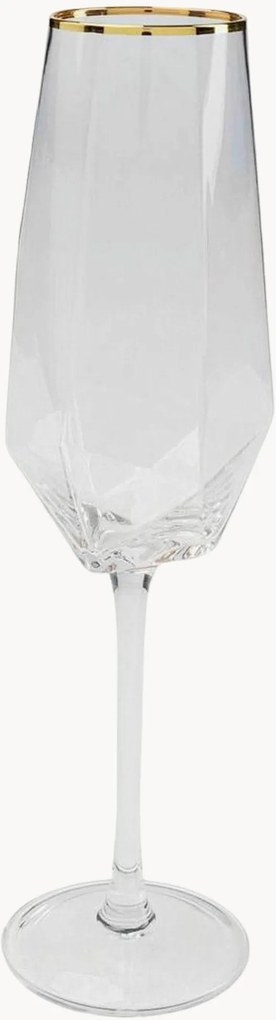 Copos de champanhe artesanais Diamond, conjunto de 4