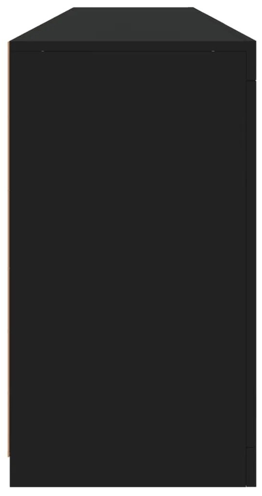 Aparador com luzes LED 181,5x37x67 cm preto